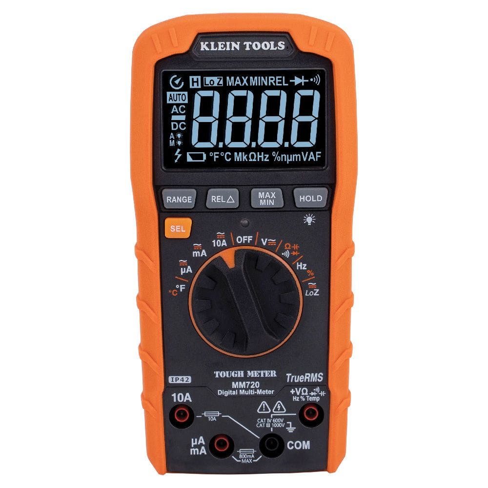 KLEIN 1000V 10A AC DC Digital Multimeter LOZ TRMS Temp CATIV A-MM720