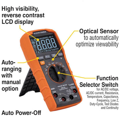 KLEIN 1000V 10A AC DC Digital Multimeter LOZ TRMS Temp CATIV A-MM720