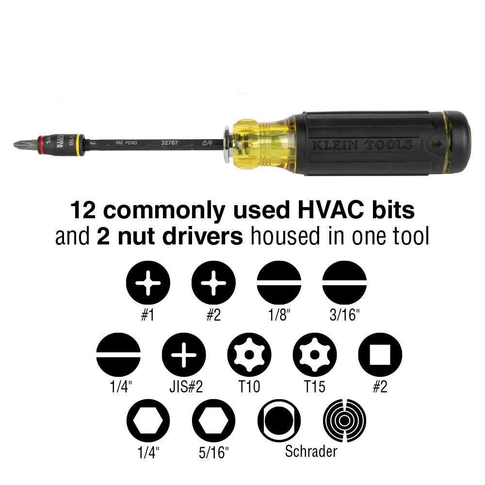 KLEIN 14-in-1 HVAC Adjustable Length Screwdriver A-32304