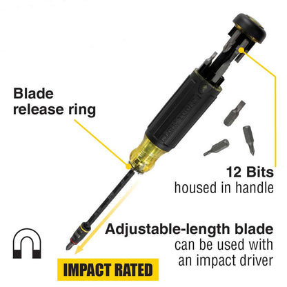 KLEIN 14-in-1 HVAC Adjustable Length Screwdriver A-32304