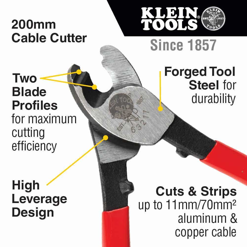 KLEIN 210mm Cable Cutter and Stripper A-63217