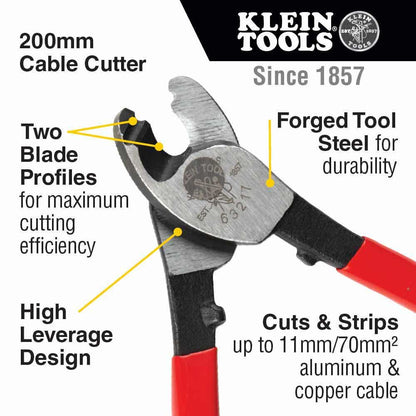 KLEIN 210mm Cable Cutter and Stripper A-63217