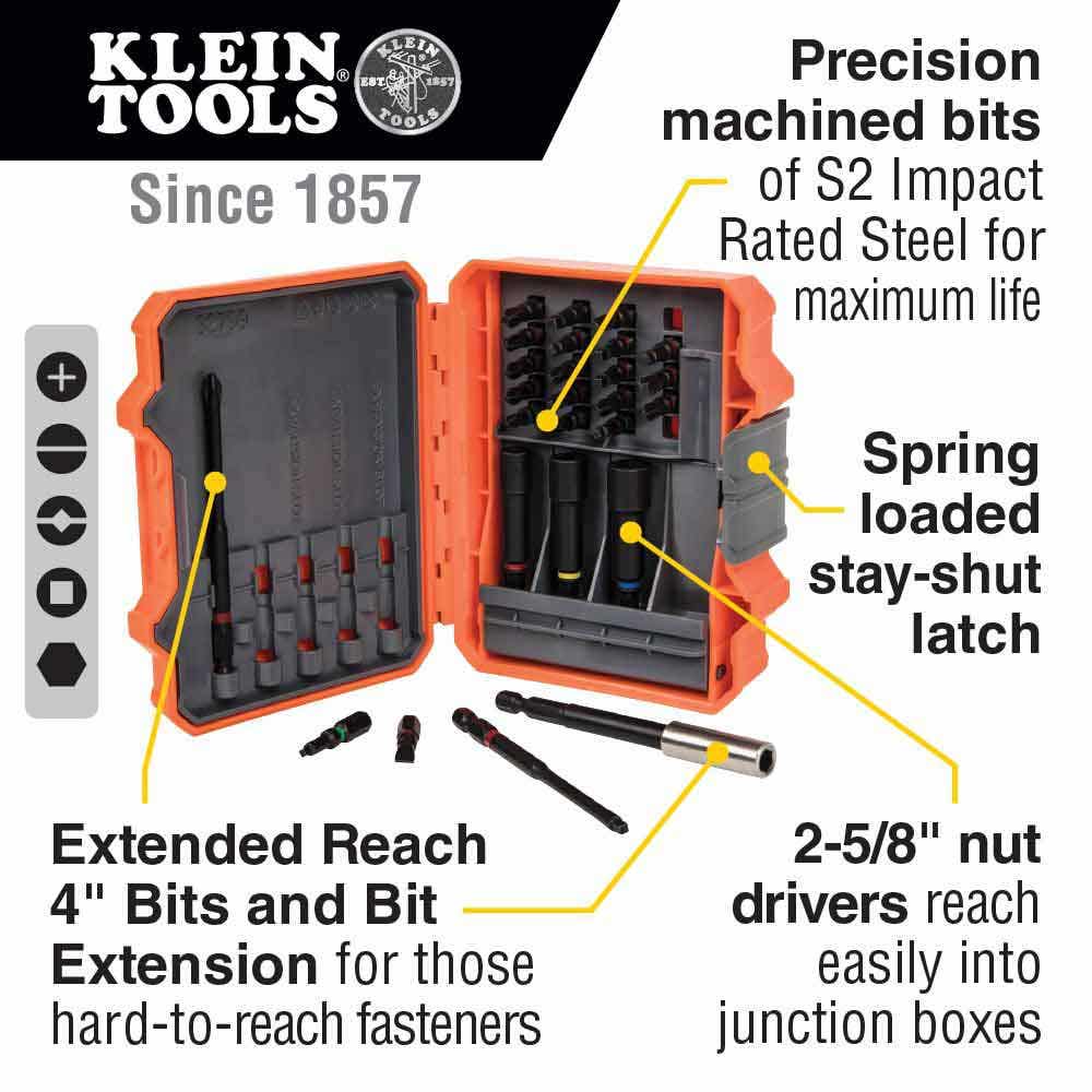 KLEIN 26 Piece Pro Impact Power Bit Set A-32799