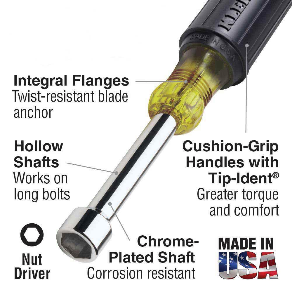 KLEIN 3inch Shaft Nut Driver Set - 7 Piece A-631