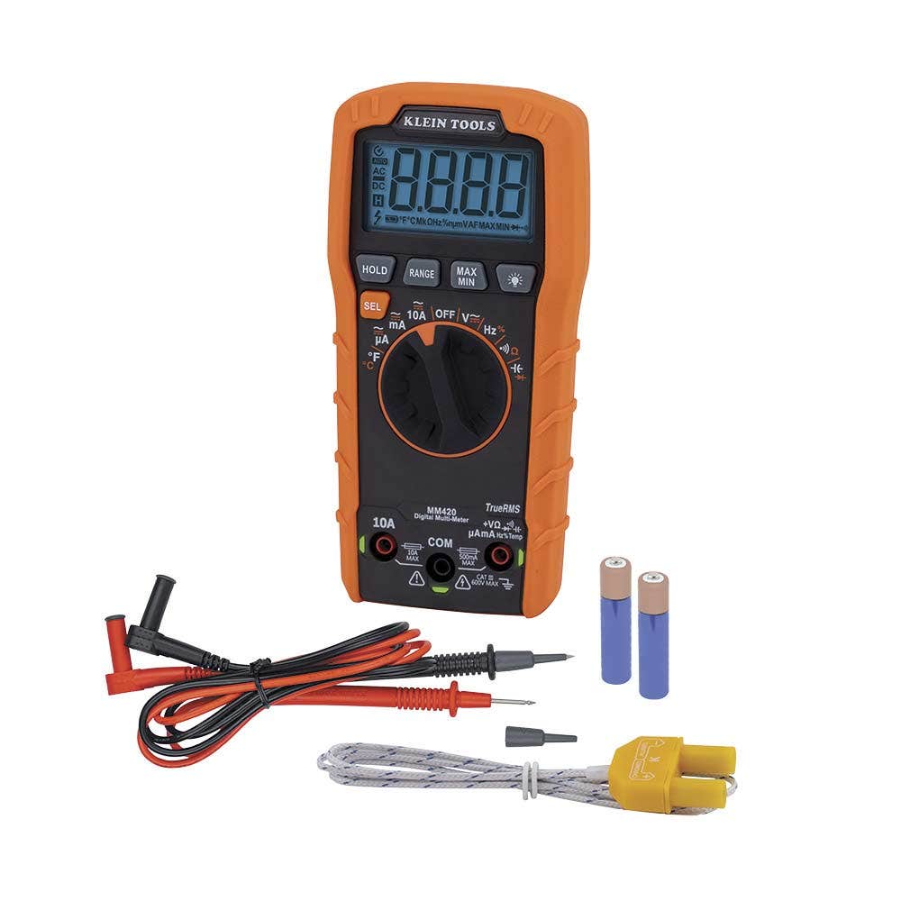 KLEIN 600V 10A AC DC Autorange TRMS Temp Mmeter A-MM420