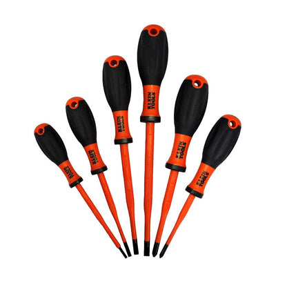 KLEIN 6 Piece VDE Screwdriver Set Slim Shaft 32317INS