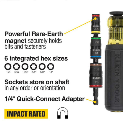 KLEIN 7-in-1 Impact Flip Socket Set with Handle A-32900