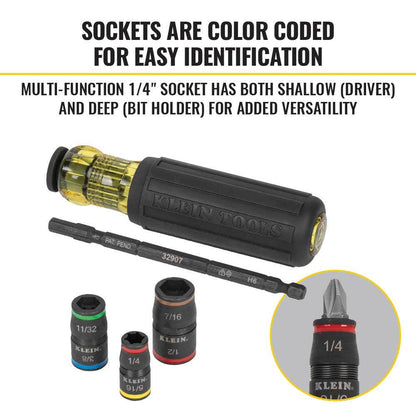 KLEIN 7-in-1 Impact Flip Socket Set with Handle A-32900