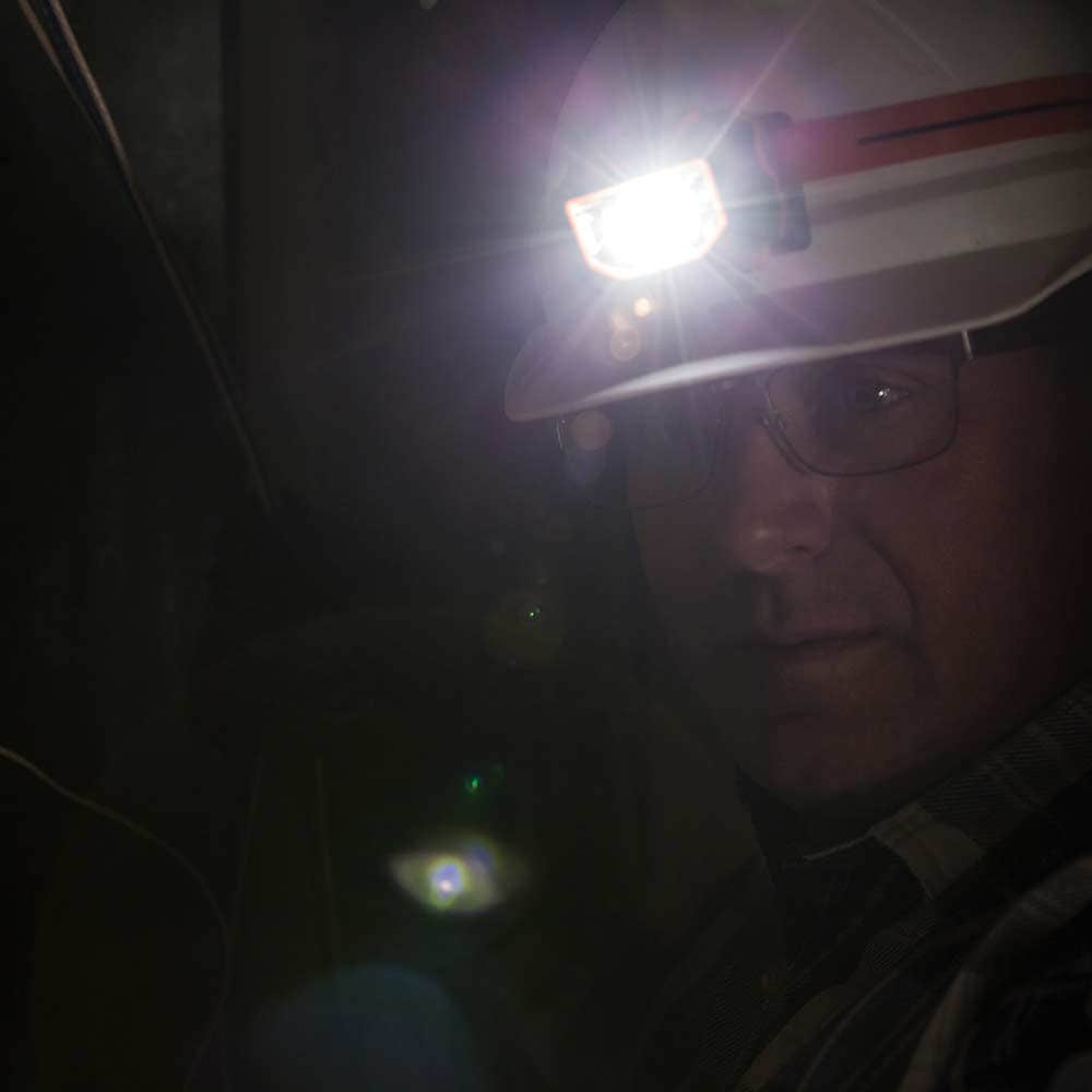 KLEIN LED Head Lamp 2-mode w Hard Hat Strap FL1 A-56220