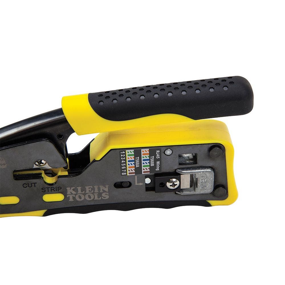KLEIN Ratcheting Data Cable Crimper for Pass Thru AVDV226110