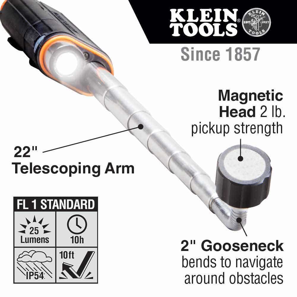 KLEIN Telescoping Magnetic LED Light and Pickup Tool A-56027