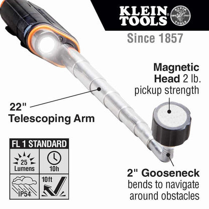 KLEIN Telescoping Magnetic LED Light and Pickup Tool A-56027