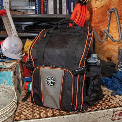 KLEIN Tradesman Pro 21 Pocket Tool Backpack w Work Light 55655