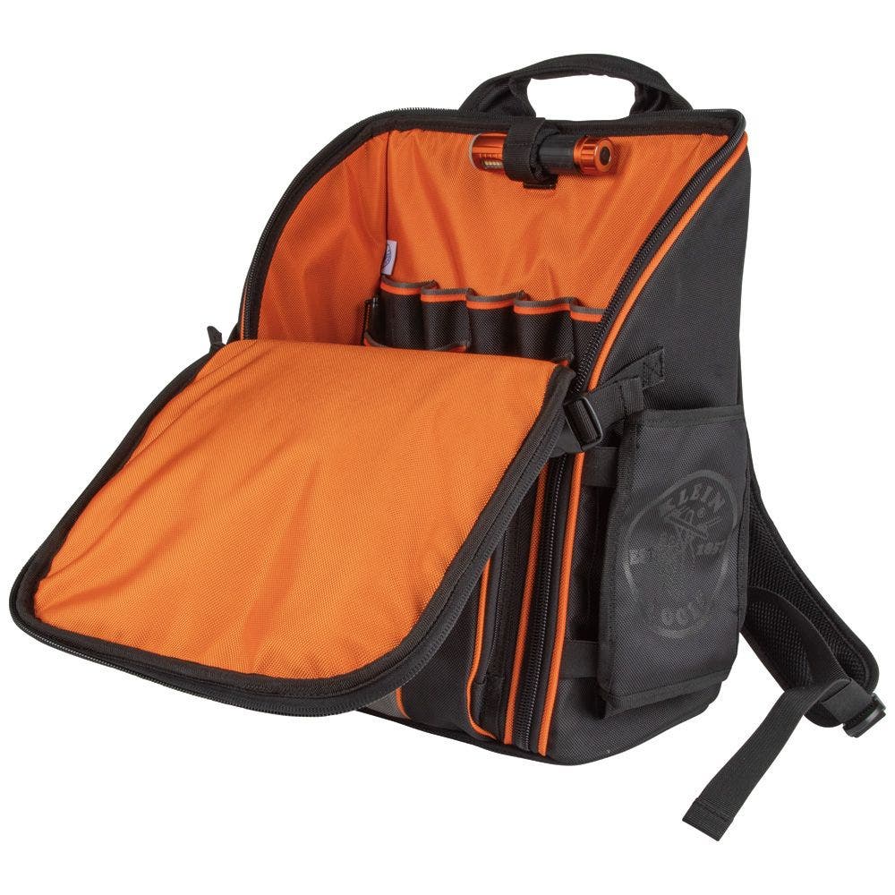 KLEIN Tradesman Pro 21 Pocket Tool Backpack w Work Light 55655