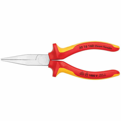 KNIPEX 160mm 1000V Long Nose Pliers 3016160SB
