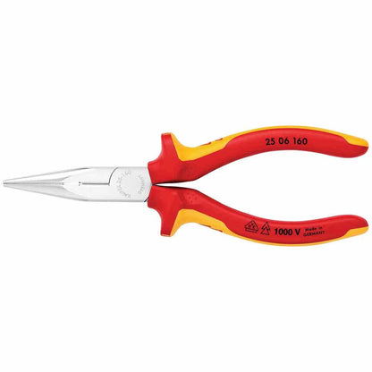 KNIPEX 160mm 1000V Snipe Nose Pliers 2506160SB