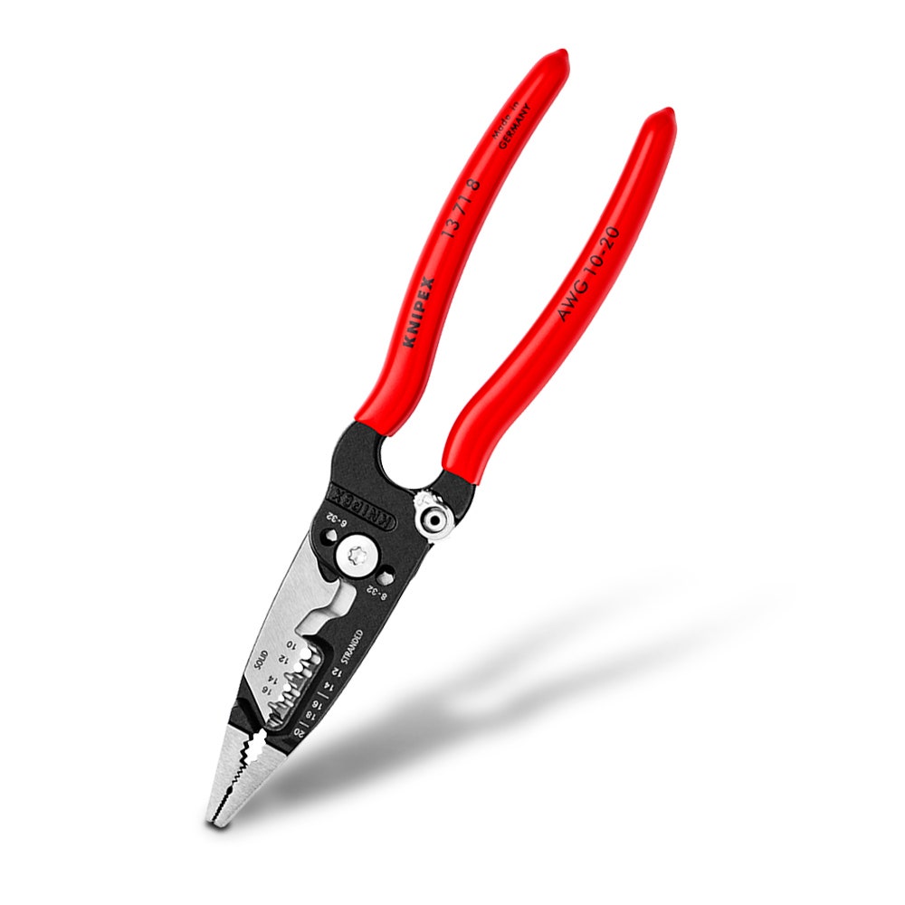 KNIPEX 200mm Multifunction Wire Stripper Plastic Grip Handle 13718
