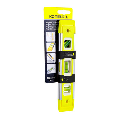 KOMELO 230mm 3 Vial Magnetic Spirit Level TP23HV