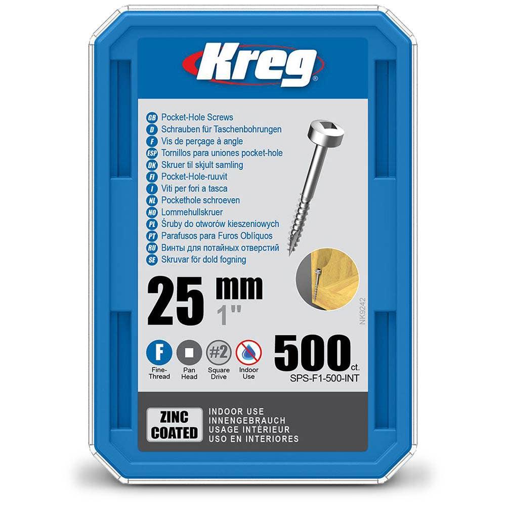 KREG Pocket Hole Screws Coarse Blue-Kote 32mm - 100 Piece KR-SPSF1-500