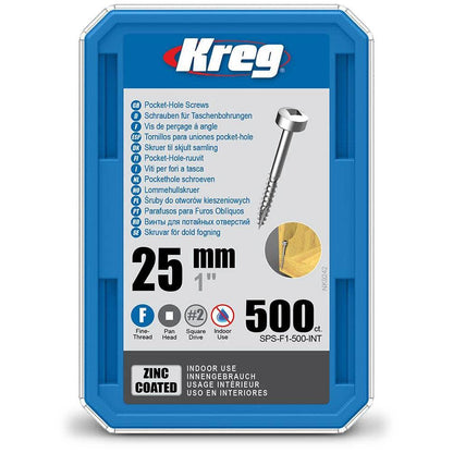 KREG Pocket Hole Screws Coarse Blue-Kote 32mm - 100 Piece KR-SPSF1-500