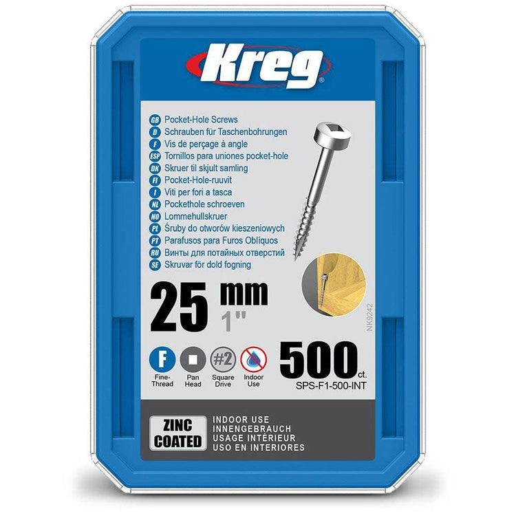 KREG Pocket Hole Screws Coarse Blue-Kote 32mm - 100 Piece KR-SPSF1-500