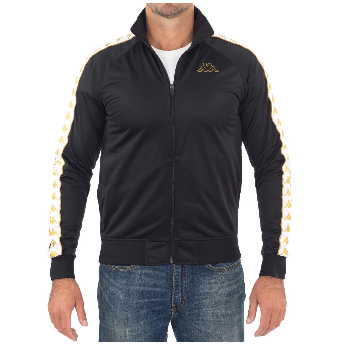 Kappa 222 Banda Anniston Men's Slim Jacket Black, White and Gold
