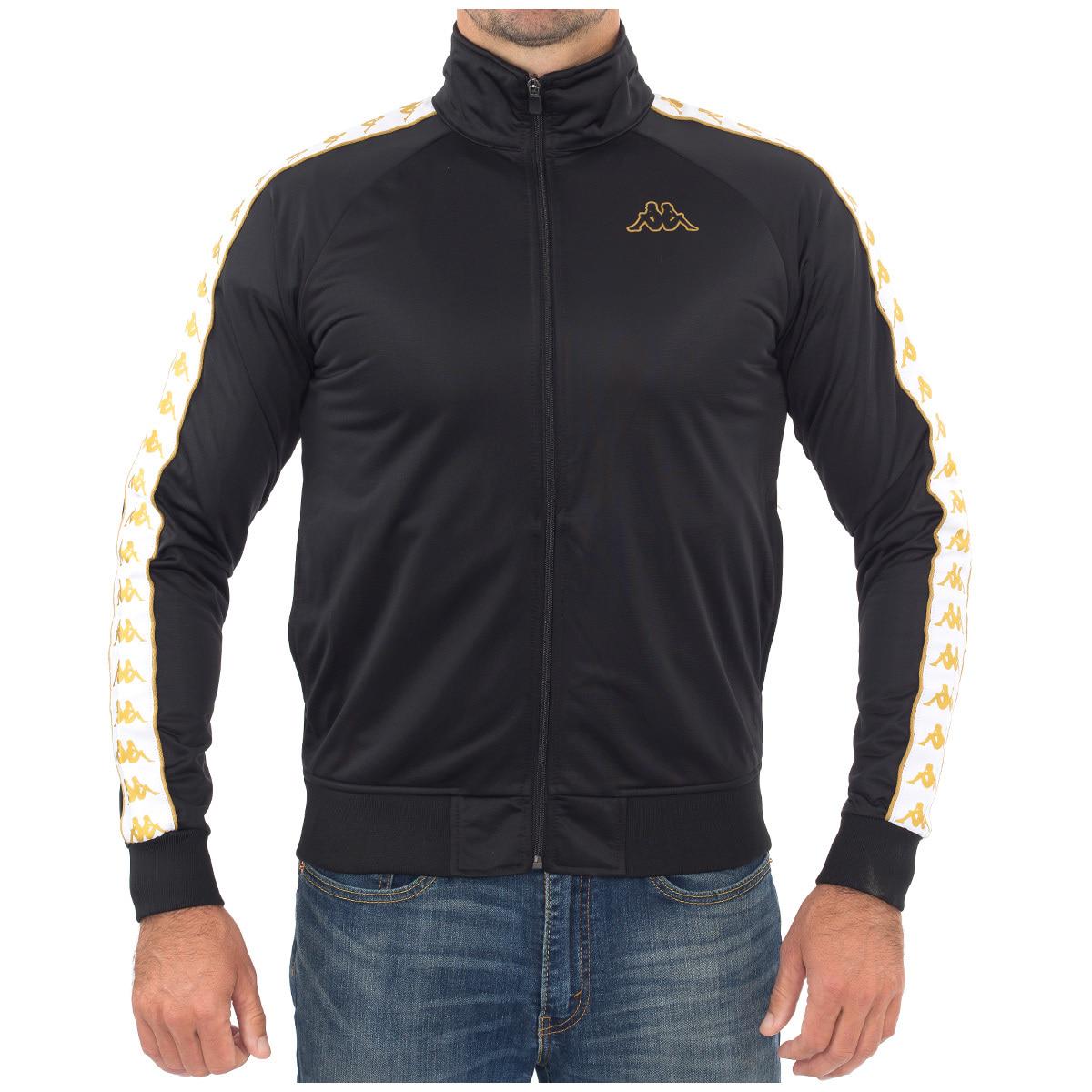 Kappa 222 Banda Anniston Men's Slim Jacket Black, White and Gold