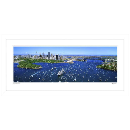 Ken Duncan Australia Day Celebrations NSW Black Framed Print 161 x 77.3cm