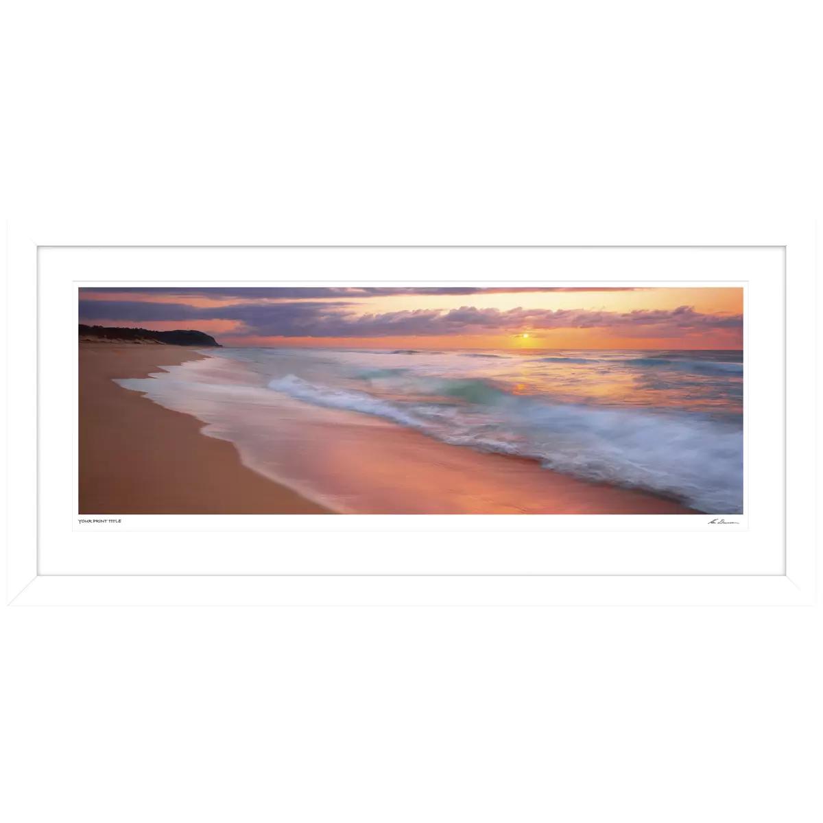 Ken Duncan Dawning of a New Day Wamberal Framed Print White 161 x 77.3cm