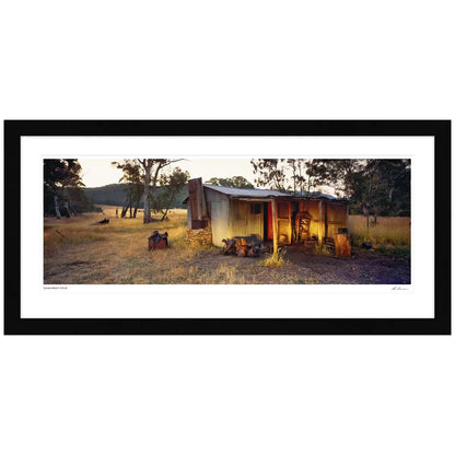 Ken Duncan Dogmans Hut Alpine NP White Framed Print 77.3 x 161cm