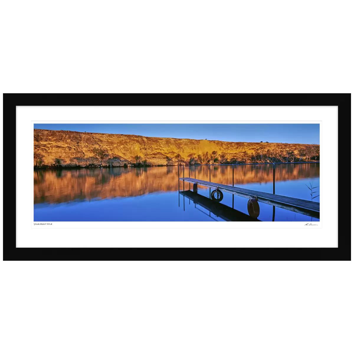 Ken Duncan Flood's Jetty Swan Reach SA Black Framed Print 101.2 x 51.9cm