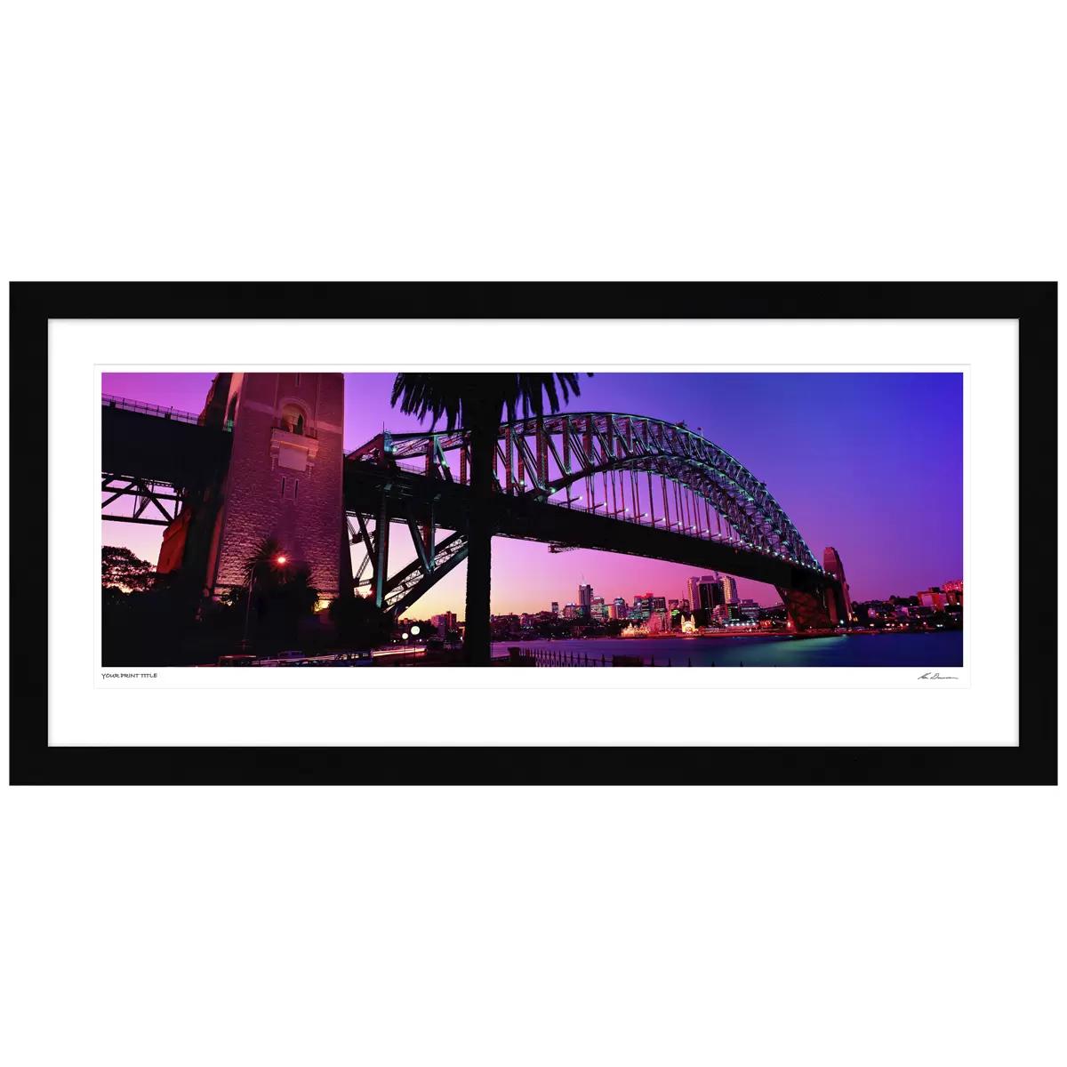 Ken Duncan Sunset Sydney Harbour Bridge Framed Print Black 127.6 x 60.9cm