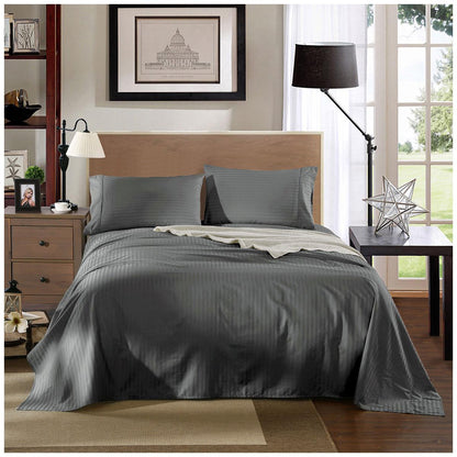 Kensington 1200 Thread Count Stripe Cotton Sheet Set Double Navy