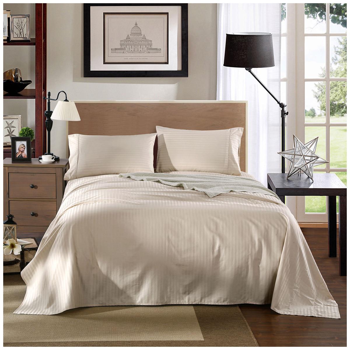 Kensington 1200 Thread Count Cotton Stripe Single Sheet Set Sand