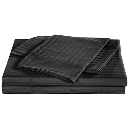 Kensington 1200 Thread Count Cotton Stripe Single Sheet Set Navy