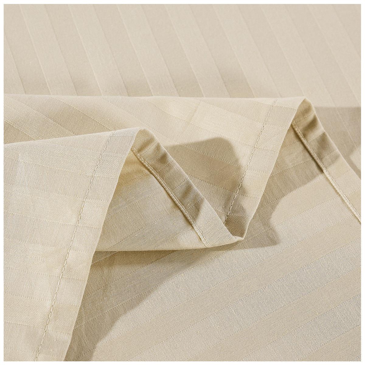 Kensington 1200 Thread Count Cotton Stripe Single Sheet Set Sand