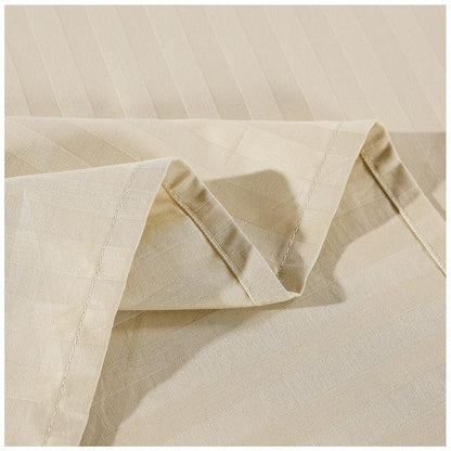 Kensington 1200 Thread Count Cotton Stripe Single Sheet Set Sand