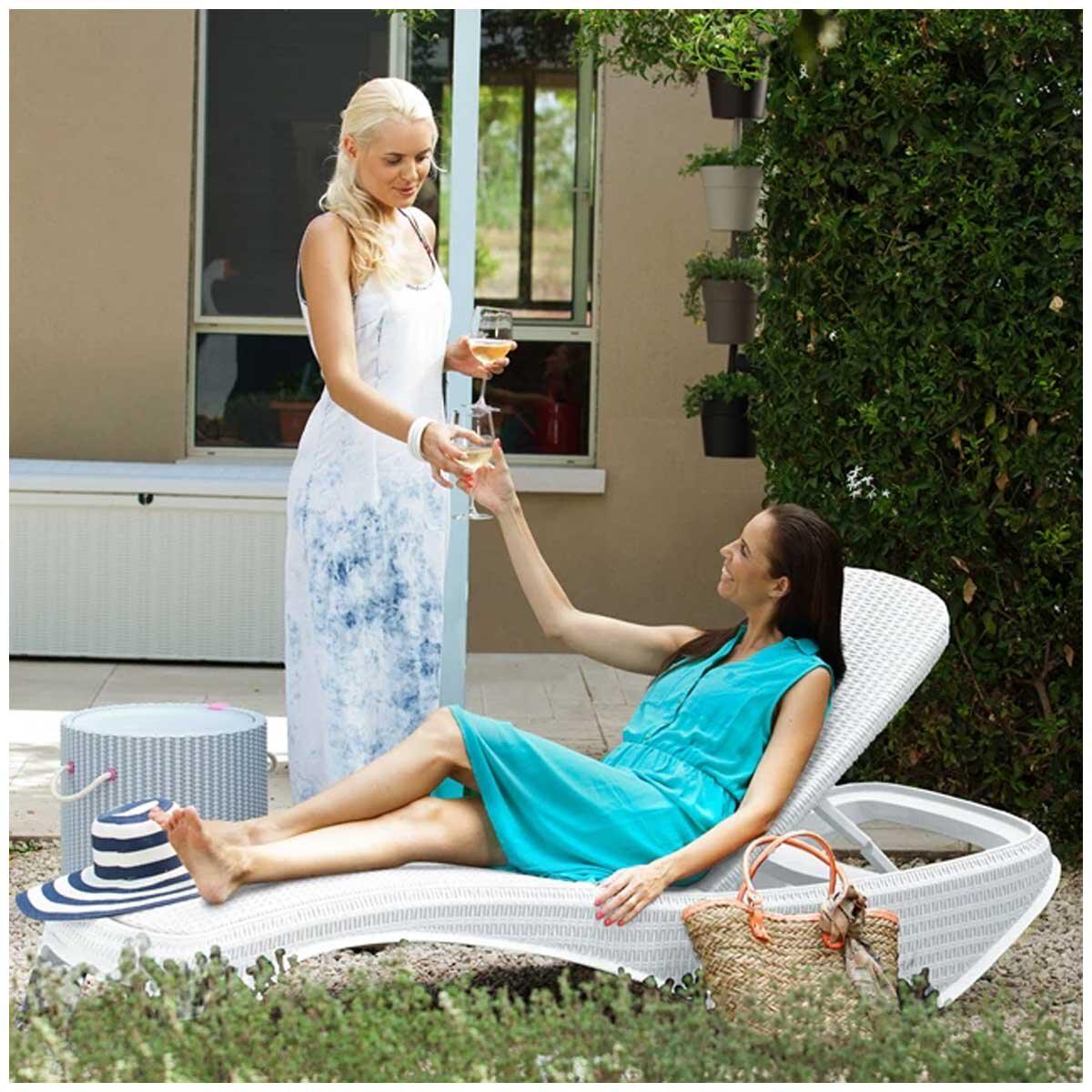 Keter Atlantic Sun Lounger White 2 Piece Set