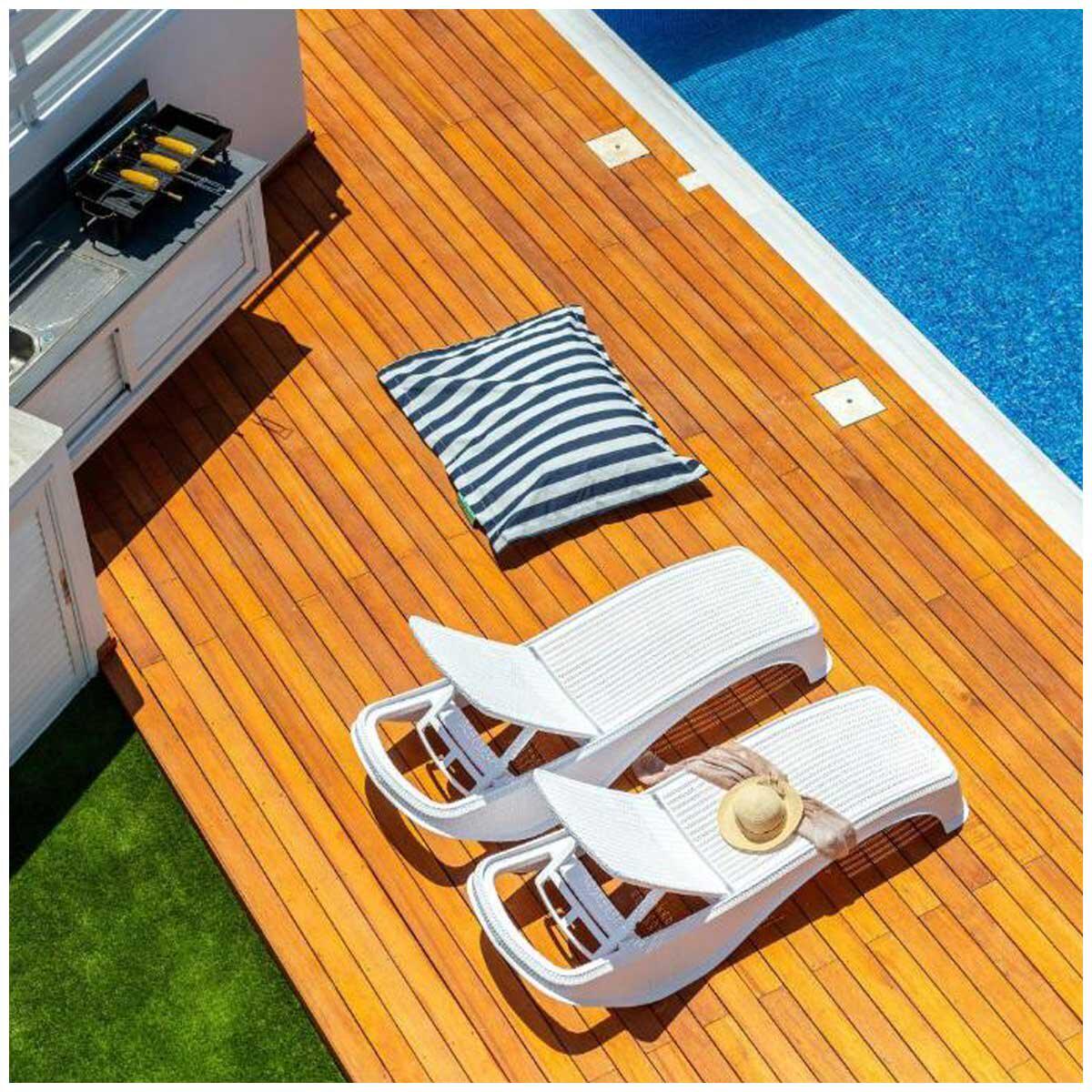 Keter Atlantic Sun Lounger White 2 Piece Set