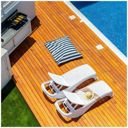 Keter Atlantic Sun Lounger White 2 Piece Set