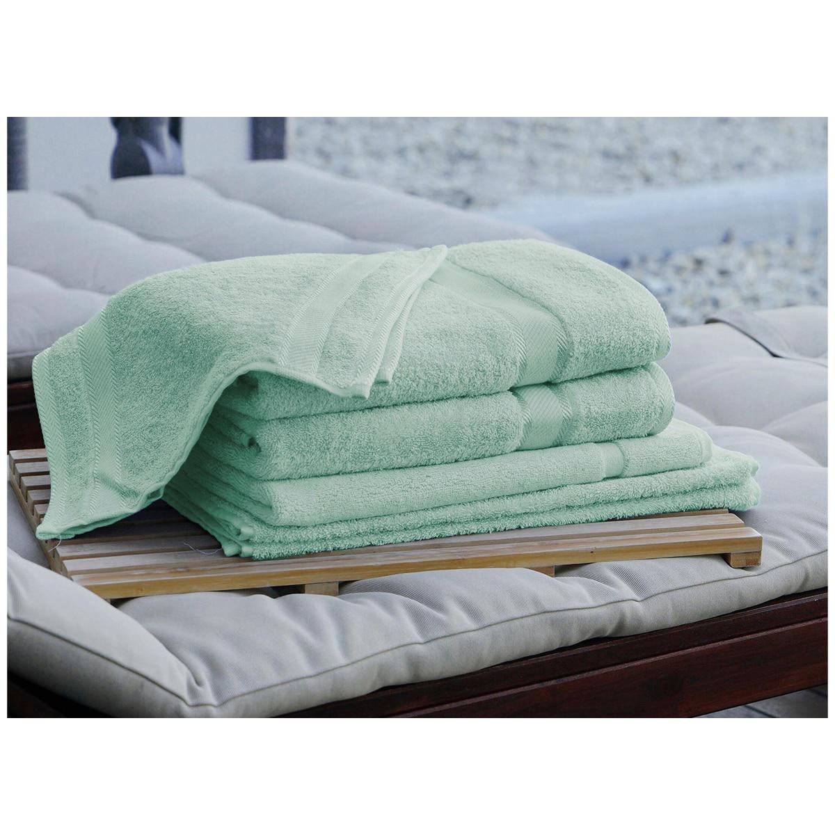 Kingtex Plain Dyed Combed Cotton Bath Sheet Set 7 Piece Forest