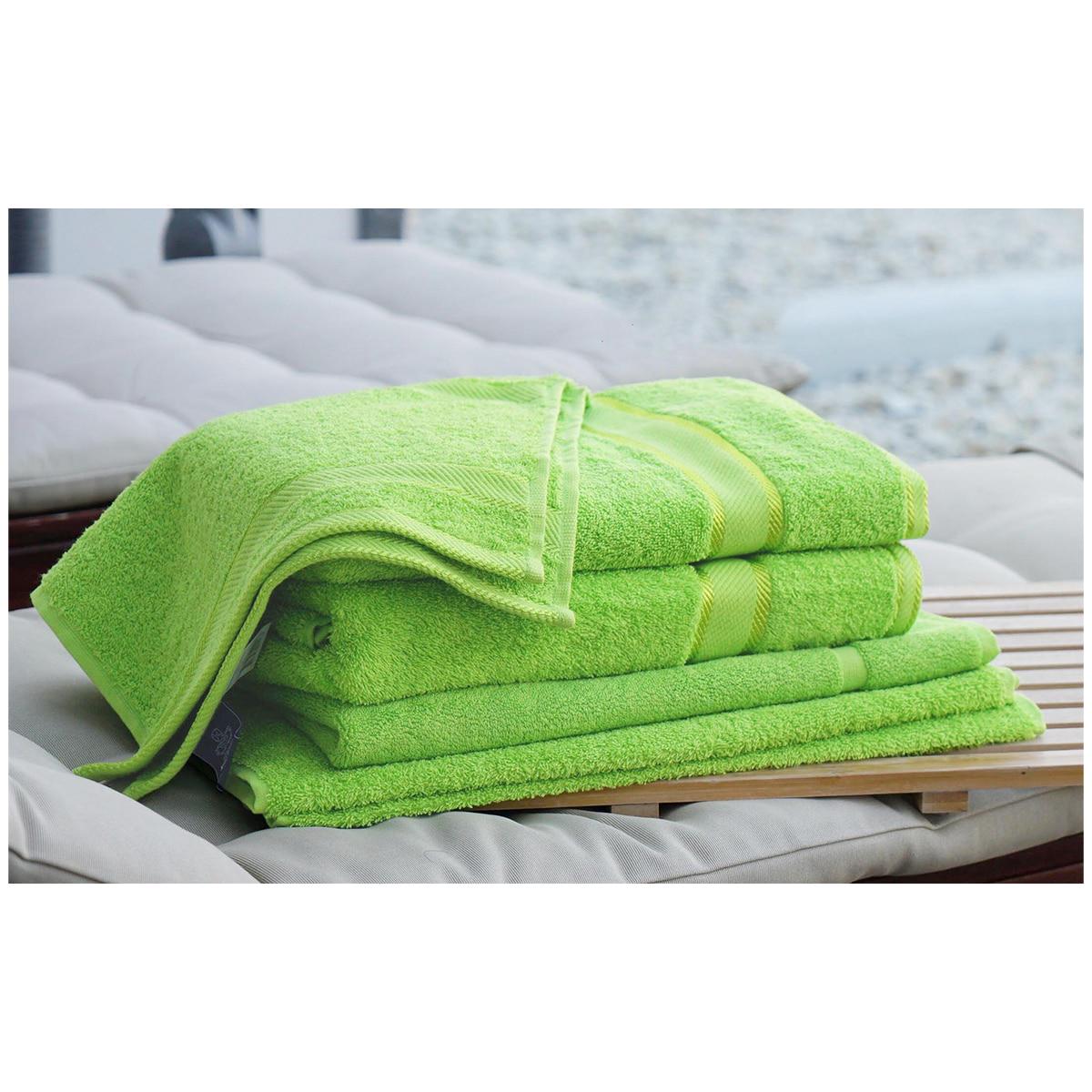 Kingtex Plain Dyed Combed Cotton Bath Sheet Set 7 Piece Forest