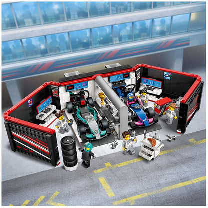 LEGO City F1 Garage and Mercedes-AMG And Alpine Cars Toy Playset 60444