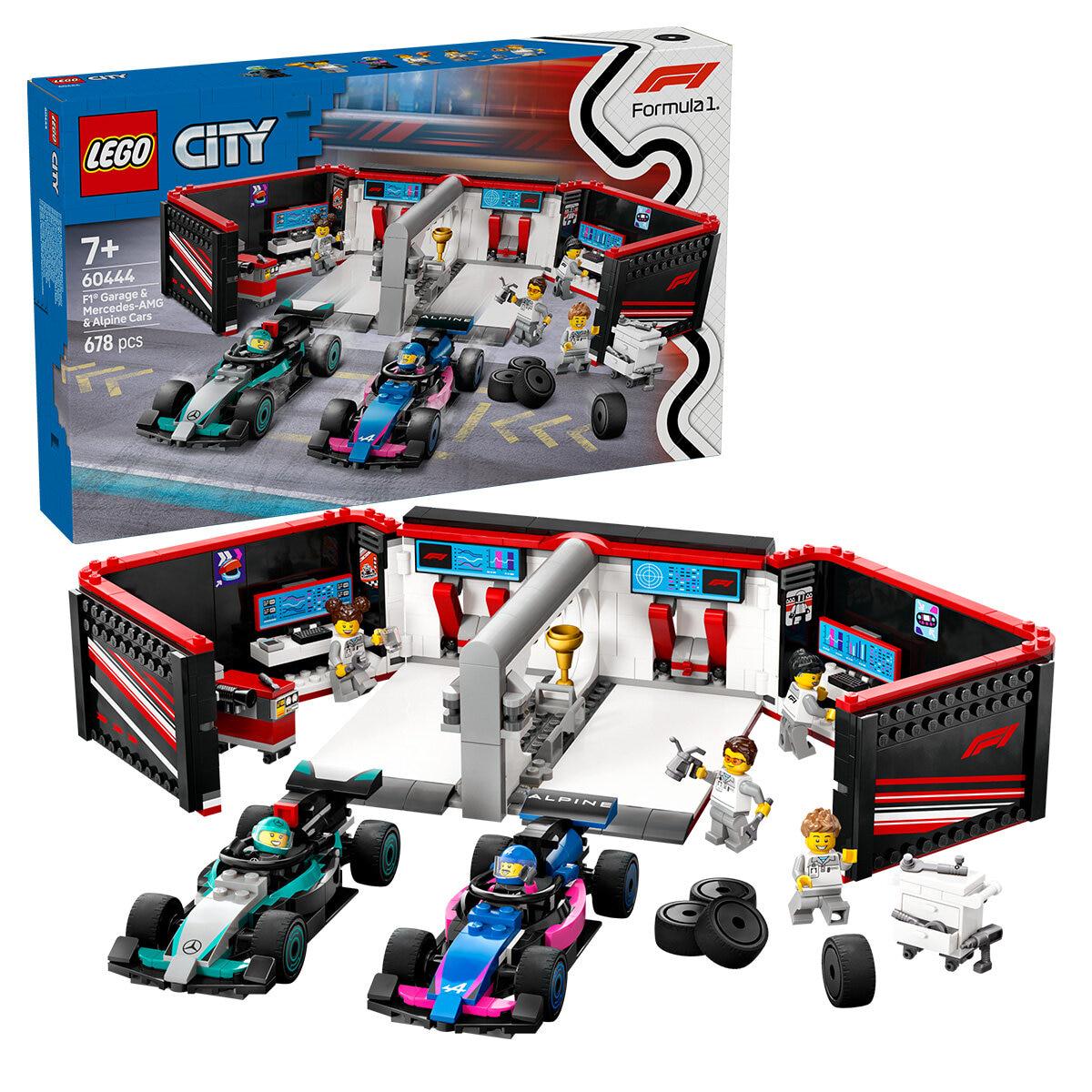 LEGO City F1 Garage and Mercedes-AMG And Alpine Cars Toy Playset 60444