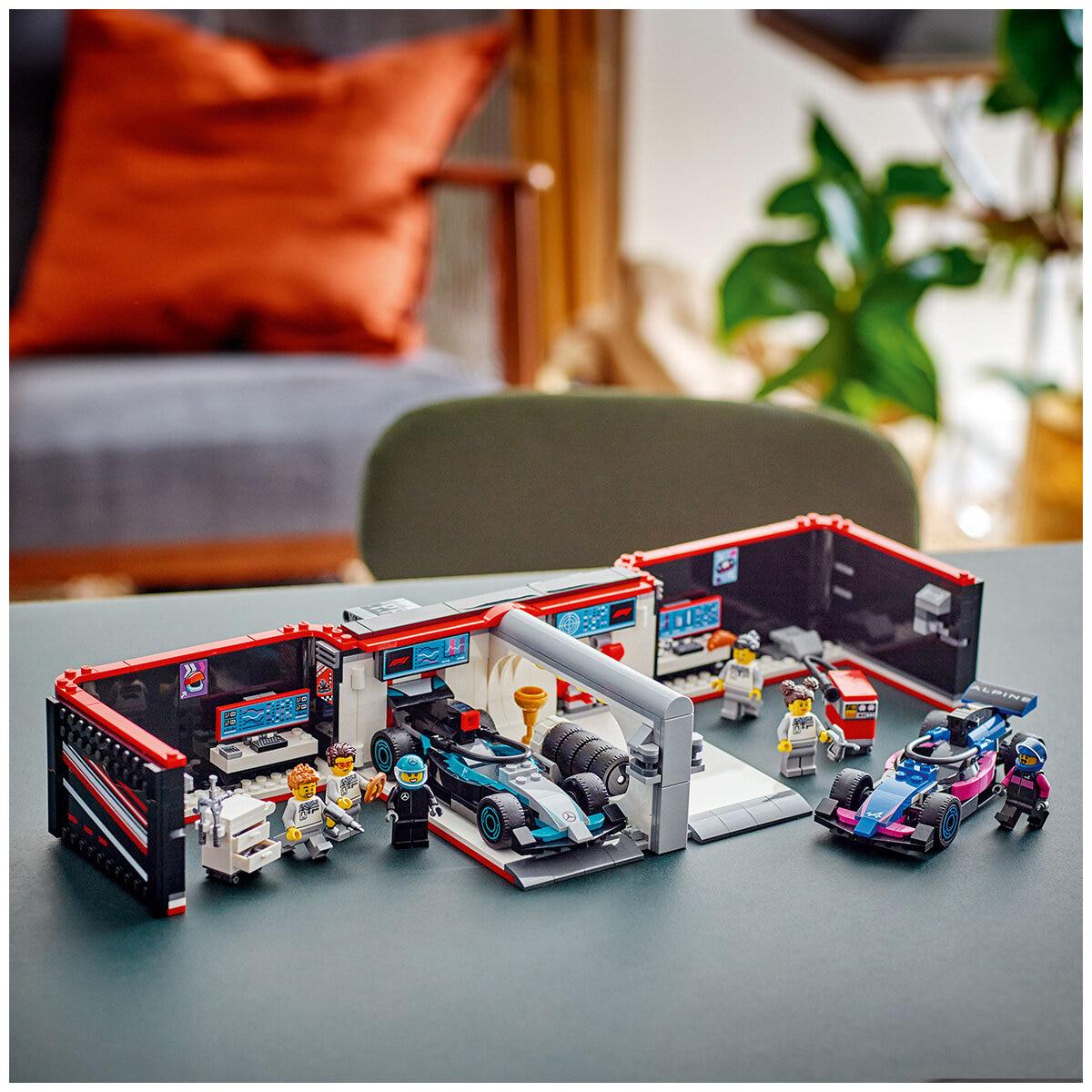 LEGO City F1 Garage and Mercedes-AMG And Alpine Cars Toy Playset 60444