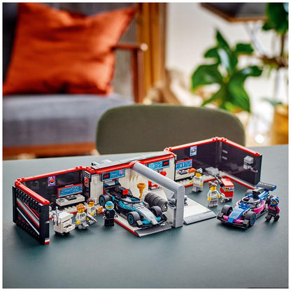 LEGO City F1 Garage and Mercedes-AMG And Alpine Cars Toy Playset 60444