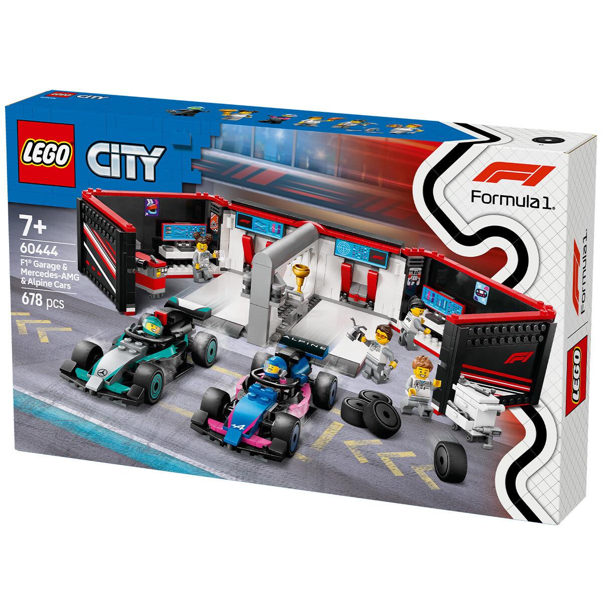 LEGO City F1 Garage and Mercedes-AMG And Alpine Cars Toy Playset 60444
