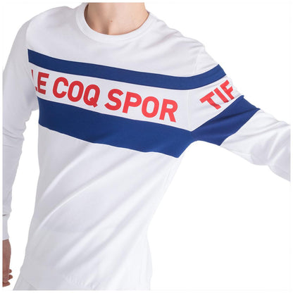 Le Coq Sportif Men's Saison Crew Sweater White and Blue