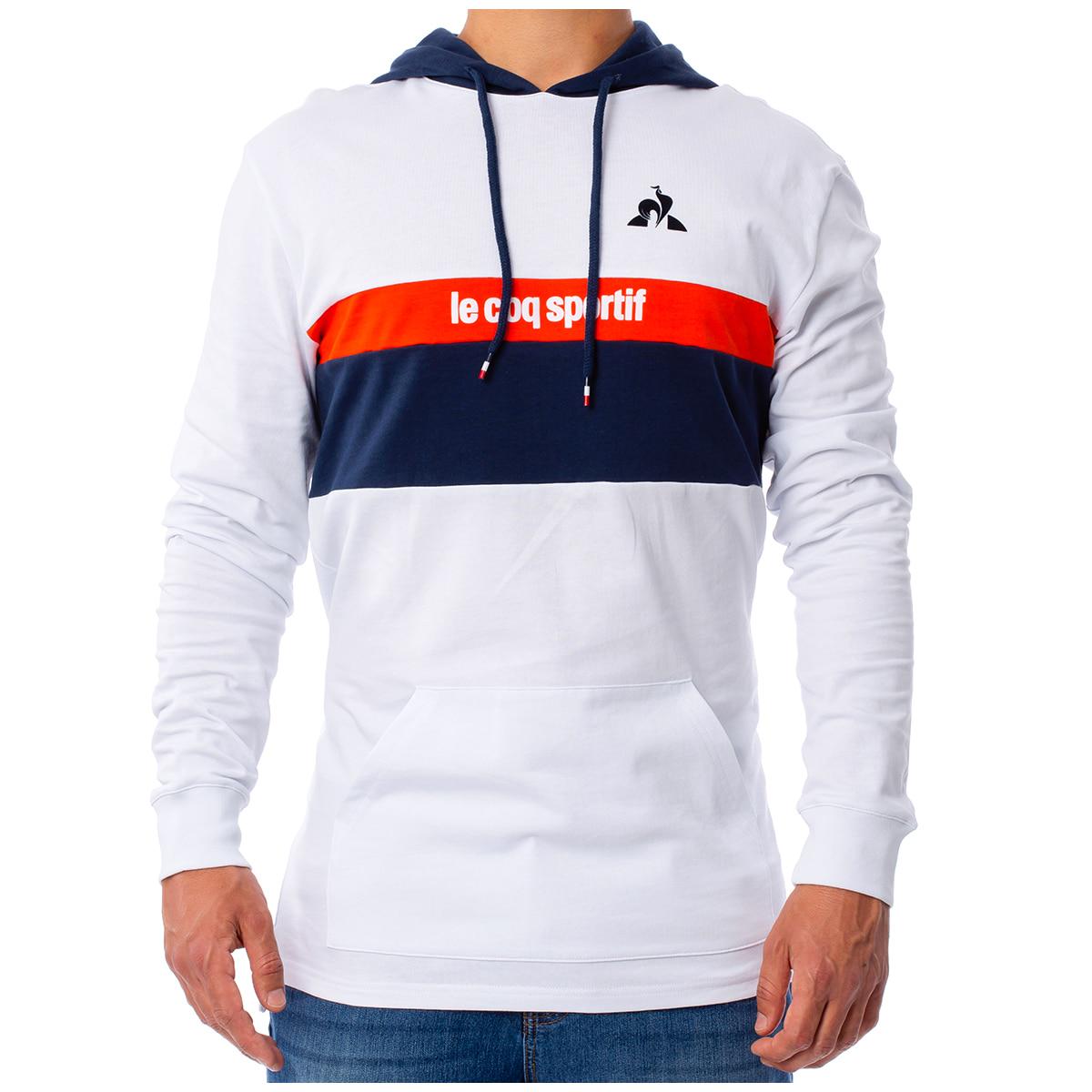 Le Coq Sportif Men's Hoody Valence Long Sleeve Tee White