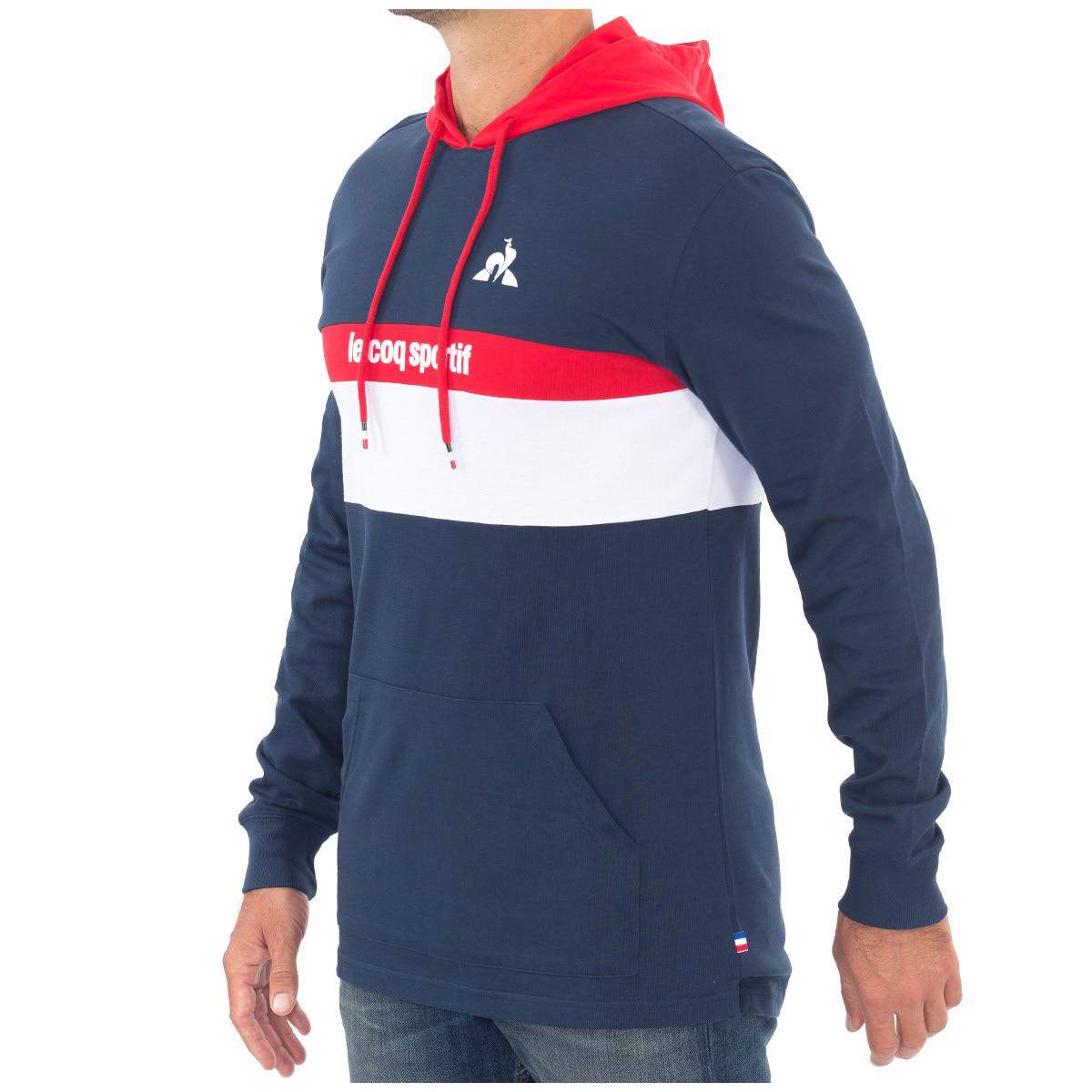 Le Coq Sportif Men's Hoody Valence Long Sleeve Tee Blue